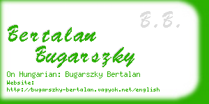bertalan bugarszky business card
